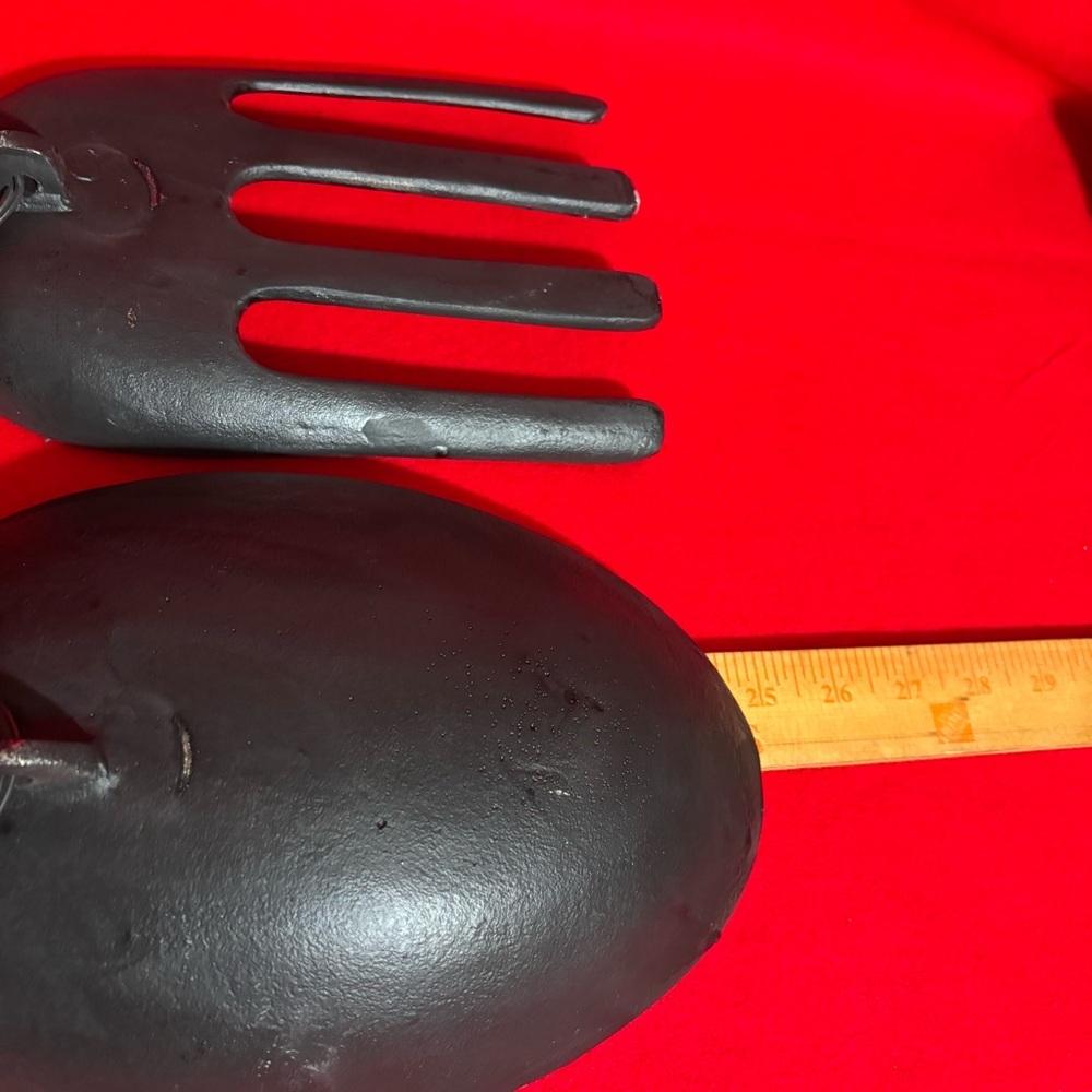 Black Decorative Kitchen Utensils Fork and Spoon Set Wall Hanging Decor - Picture 3 of 8